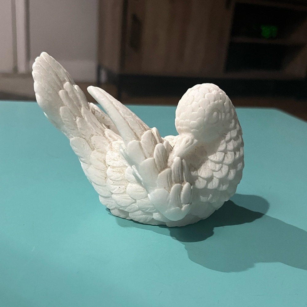 VTG A. Santini Italy Alabaster Salt Stone Love Dove Bird Figurine Sculpture